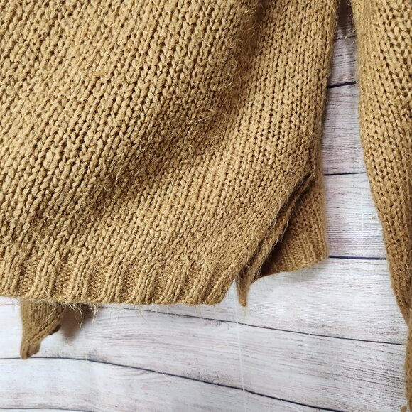 Wooden Ships Sweater Mohair Wool Cable Knit Brown Women's Size M/L - Picture 5 of 14